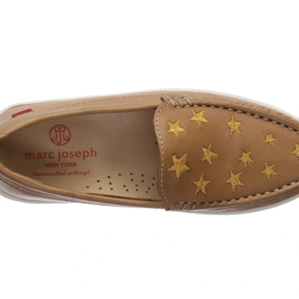 MARC JOSEPH NEW YORK Unisex-Child Leather with Gold Star Detail Loafer NEW